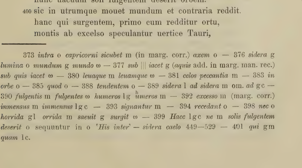 Breiter 1907 인쇄본 13쪽·PDF 29쪽의 교감란 확대. 정오표가 가리키는 위치의 교정 전 인쇄면이다.